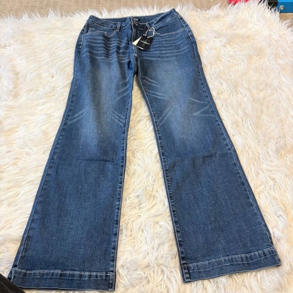 Flamingals flared wide leg stretchy denim jeans size XL FL5-217